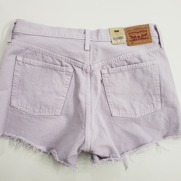 Levi's 501 High Rise Cotton Lilac Button Fly Shorts Sz 31 - Picture 4 of 9